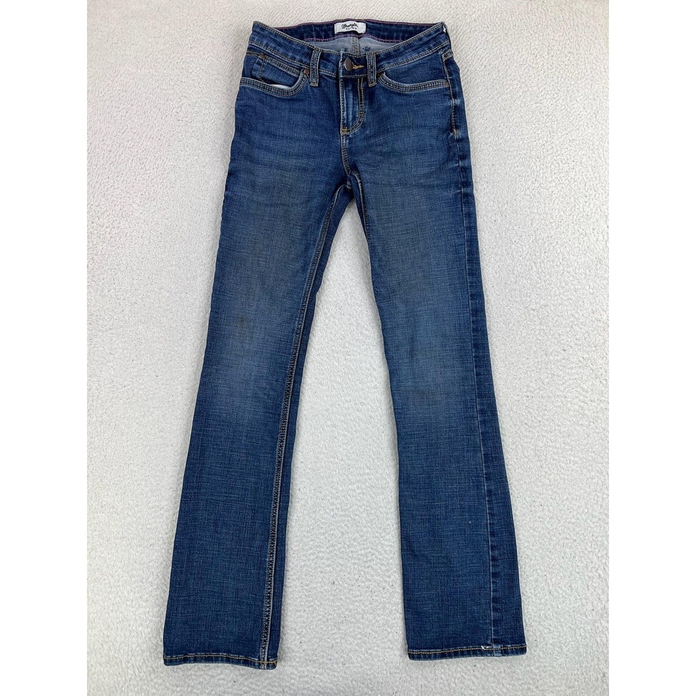 Wrangler Retro Boot Cut Jeans Juniors 3 27x34 Blue Med Wash Mid Rise Stretch